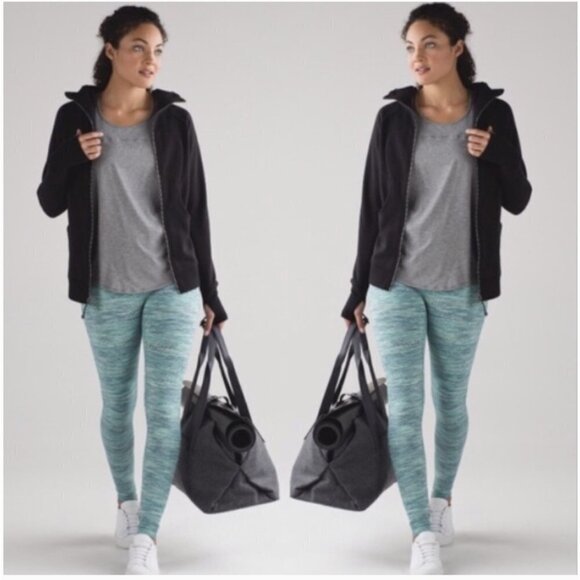 NWT Lululemon Wunder Under Space Dye Stripe Alberta Blue Luon Leggings Tight - Picture 3 of 8